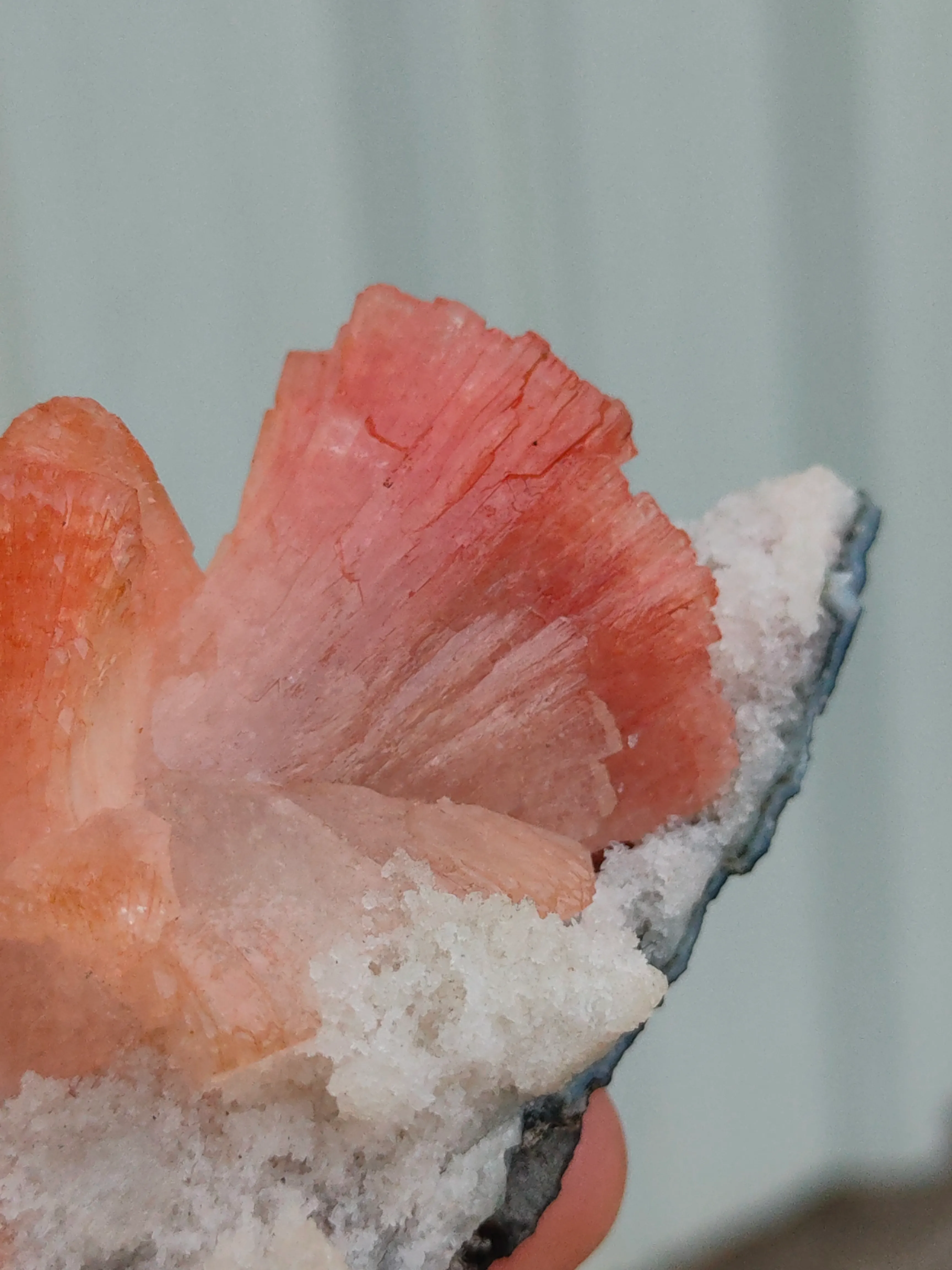 Red Heulandite on prehnte Specimen. - image 3