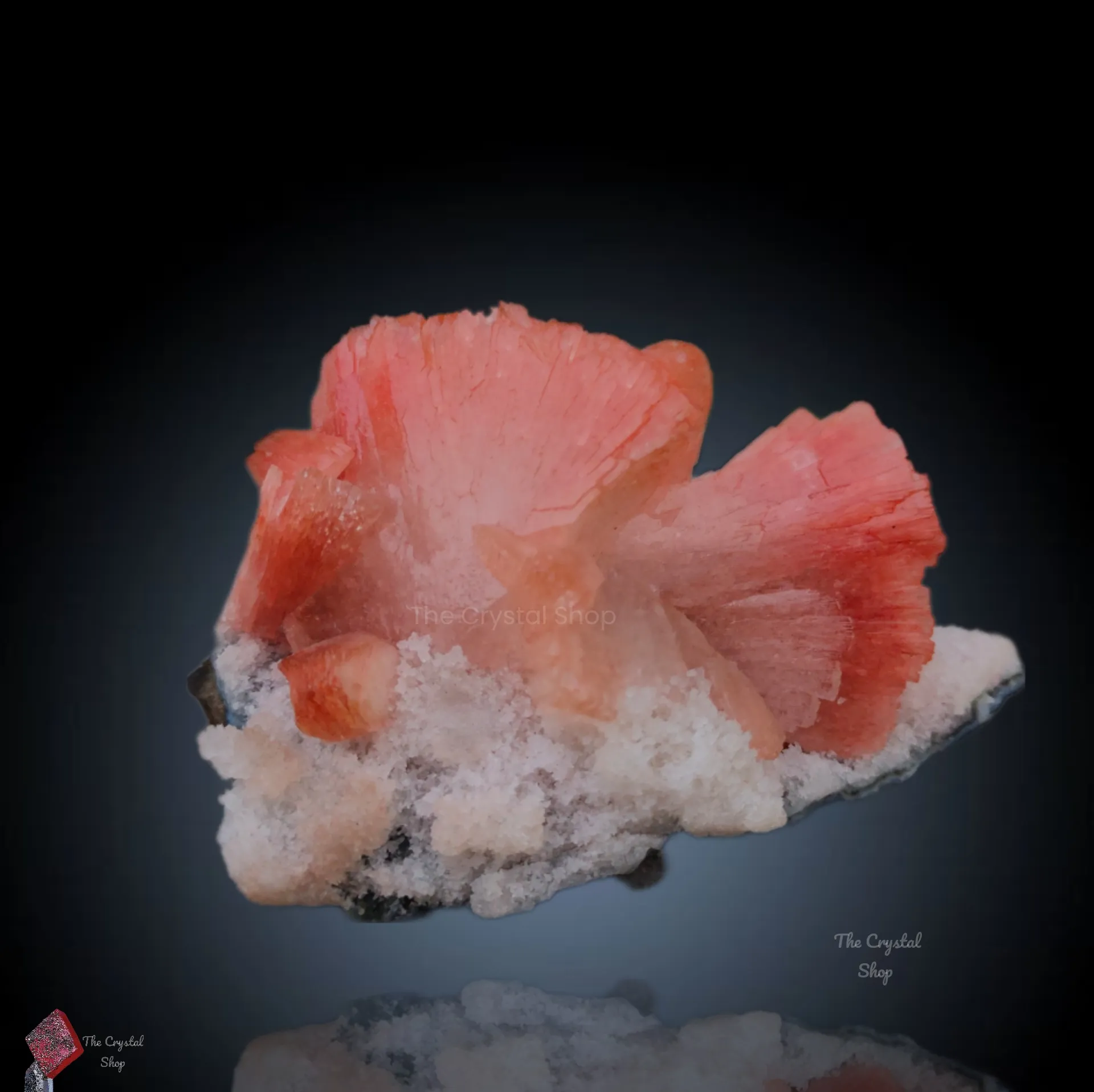Red Heulandite on prehnte Specimen. - image 1
