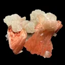 Red Heulandite & Stilbite Cluster on Chalcedony-Coated Calcite – Rare Indian Zeolite Mineral Specimen from Jalgaon - image 5