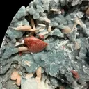 Red Heulandite with Calcite, Stilbite on Sparkling Chalcedony Semi-Geode from Jalgaon Maharashtra India | Natural Zeolite Mineral Specimen DKT79 - image 3