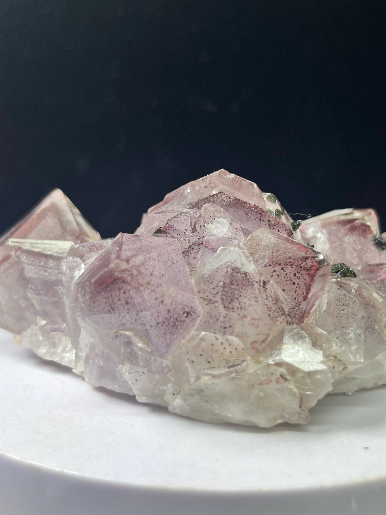 Red Phantom Garden Quartz with Dotted Hematite Inclusions & Epidote Specimen - image 2