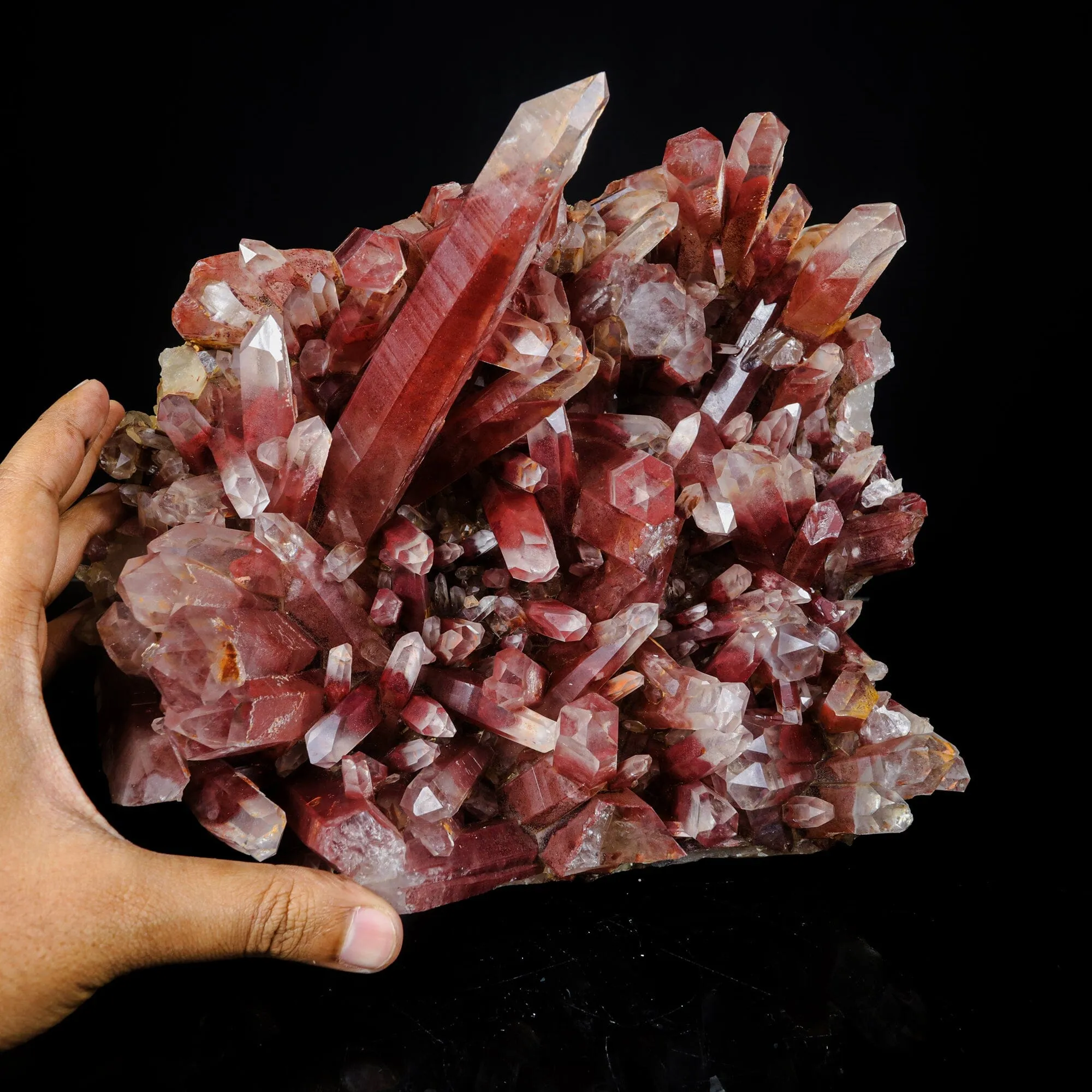 Red Phantom Quartz Cluster Natural Mineral Specimen USA - image 4
