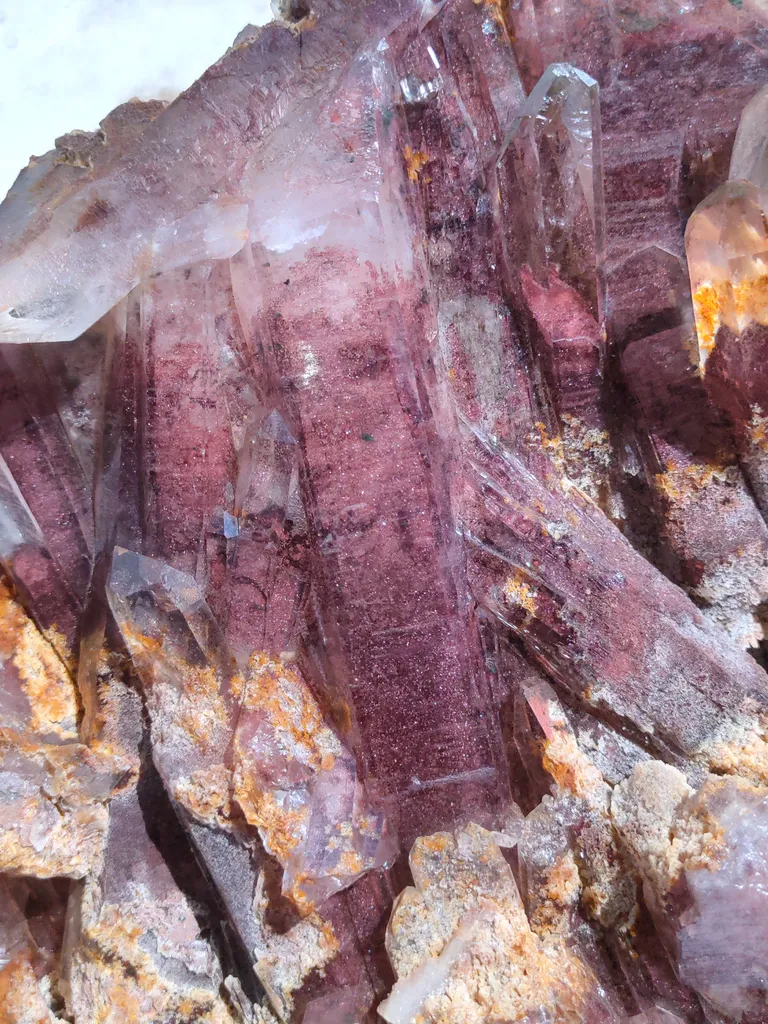 Red Phantom Quartz Sunset Phantom Quartz with Red Hematite - image 3