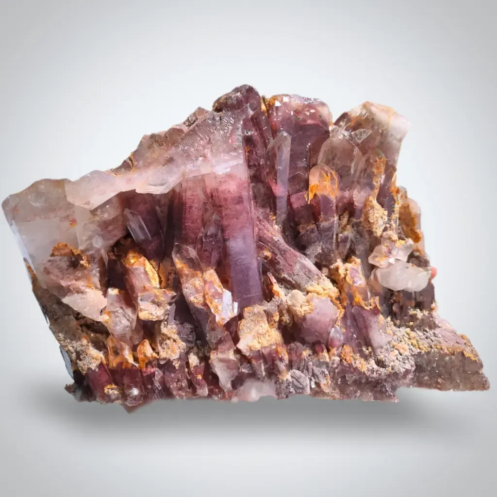 Red Phantom Quartz Sunset Phantom Quartz with Red Hematite - image 1