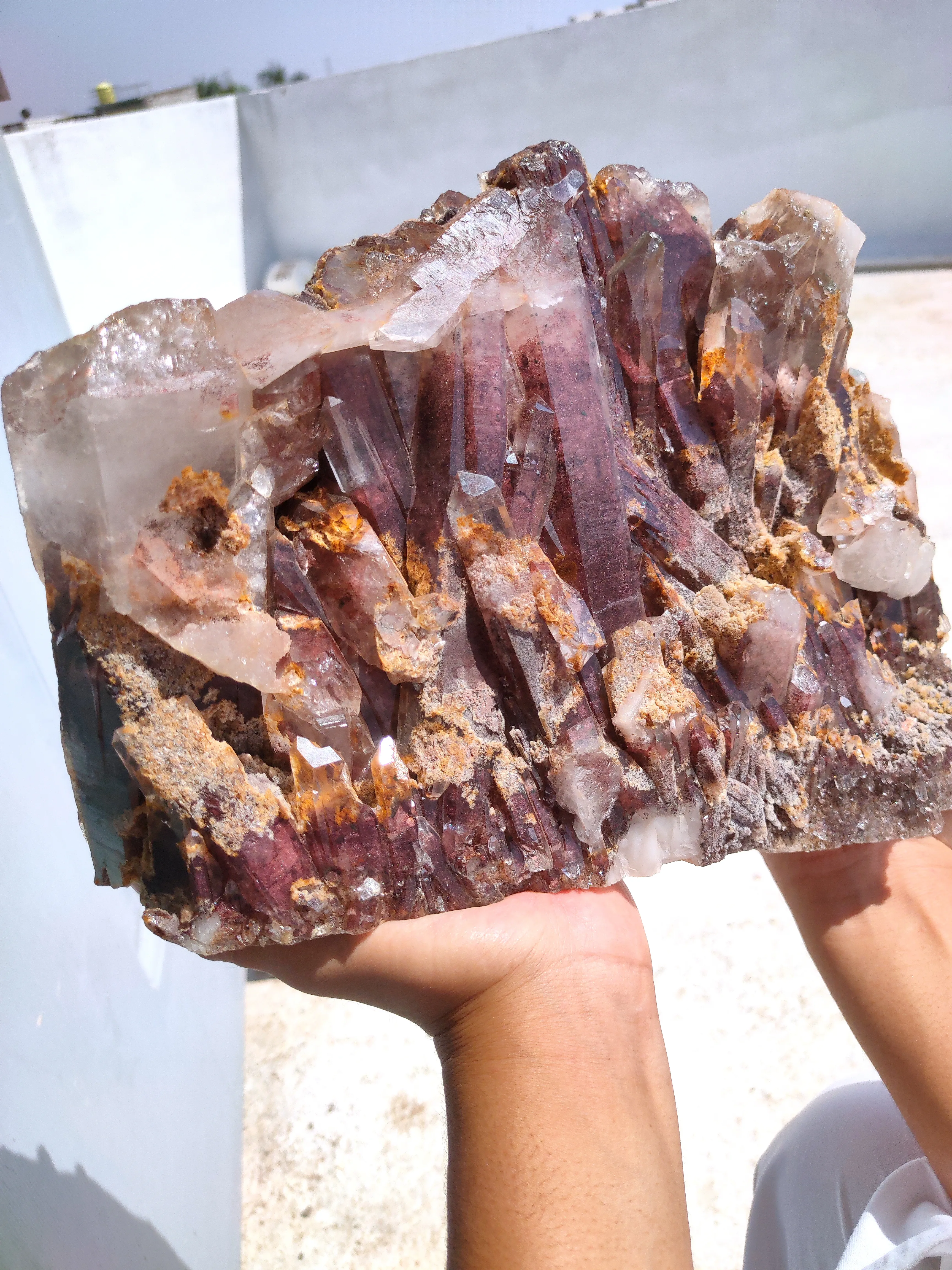 Red Phantom Quartz Sunset Phantom Quartz with Red Hematite - image 7