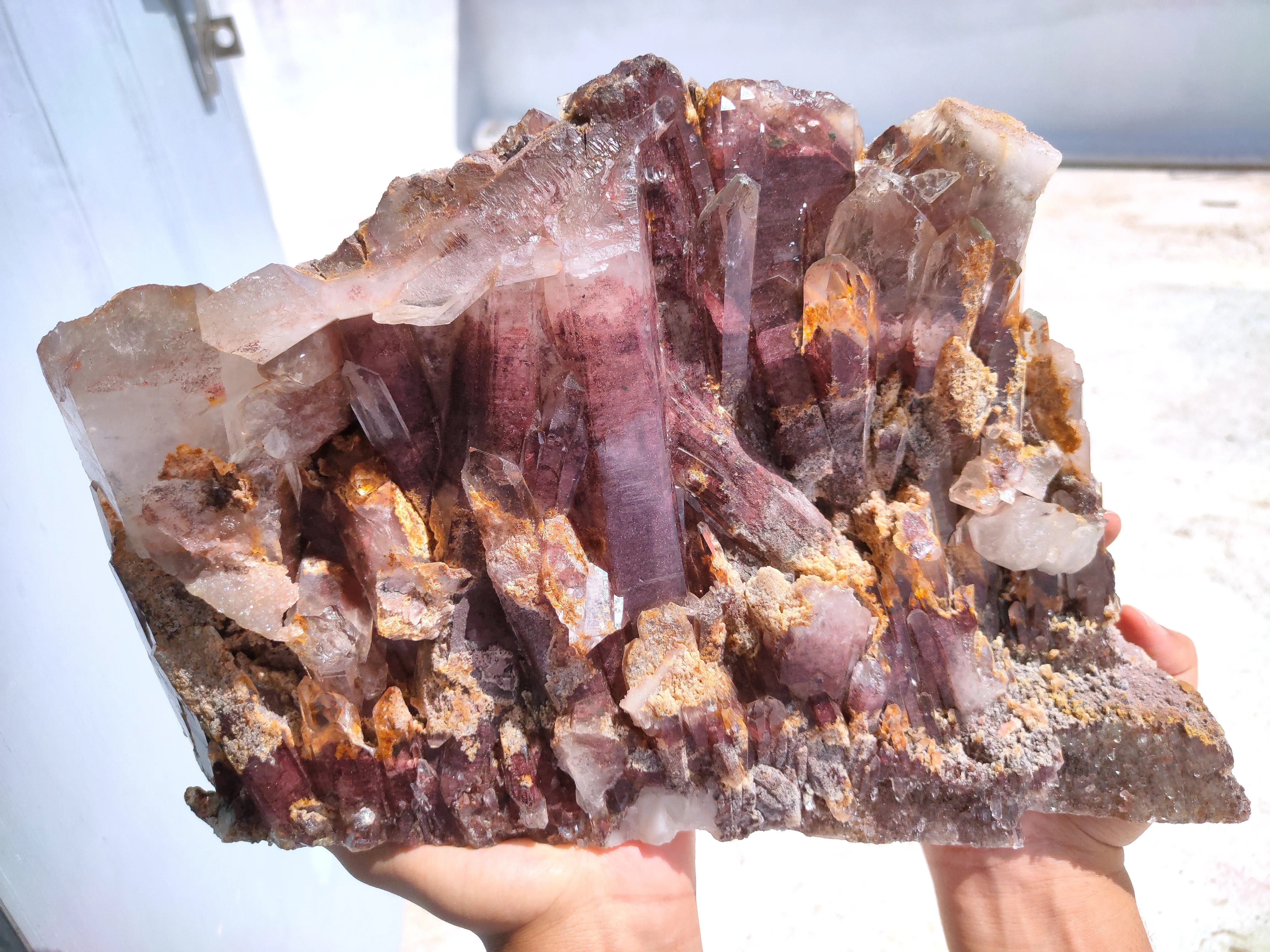 Red Phantom Quartz Sunset Phantom Quartz with Red Hematite - image 2