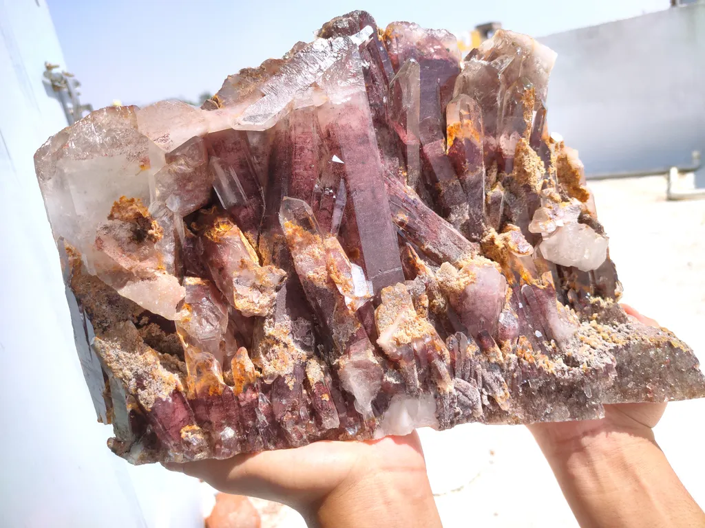 Red Phantom Quartz Sunset Phantom Quartz with Red Hematite - image 5