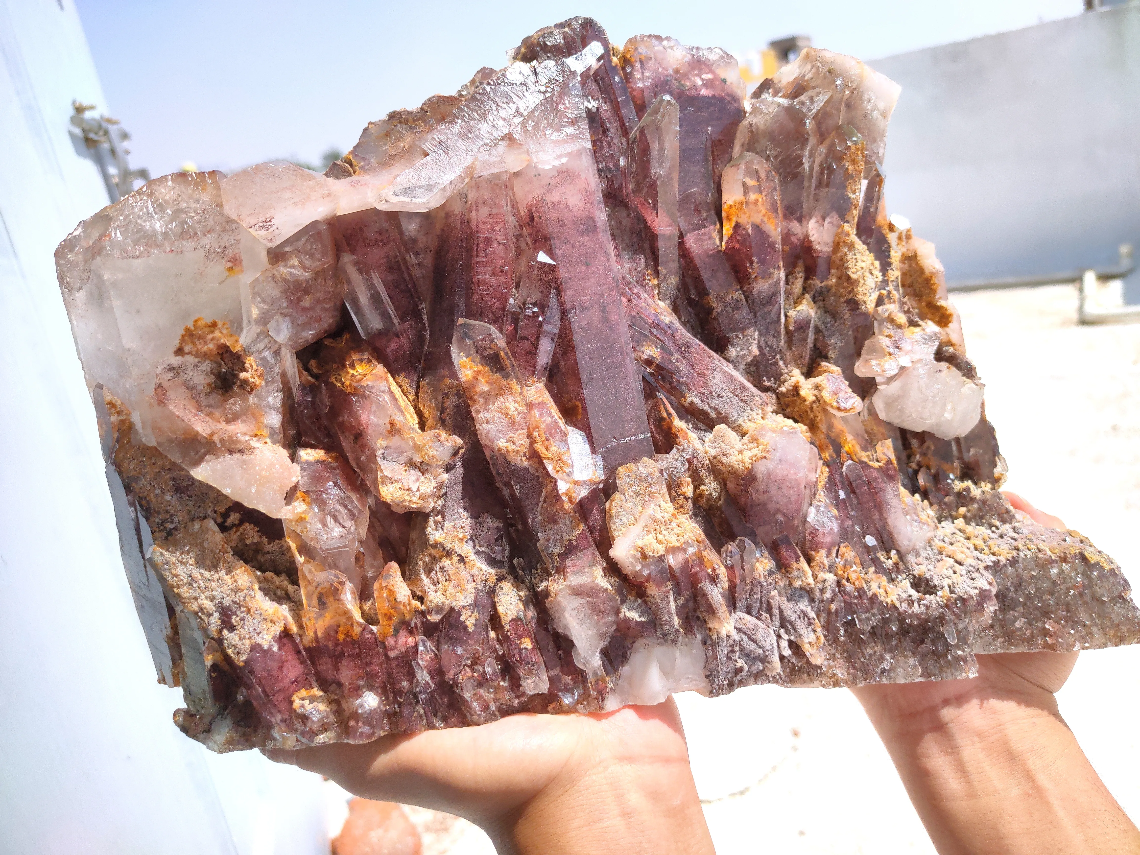 Red Phantom Quartz Sunset Phantom Quartz with Red Hematite - image 5