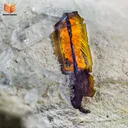 Red Rare Brookite with Quartz - image 1