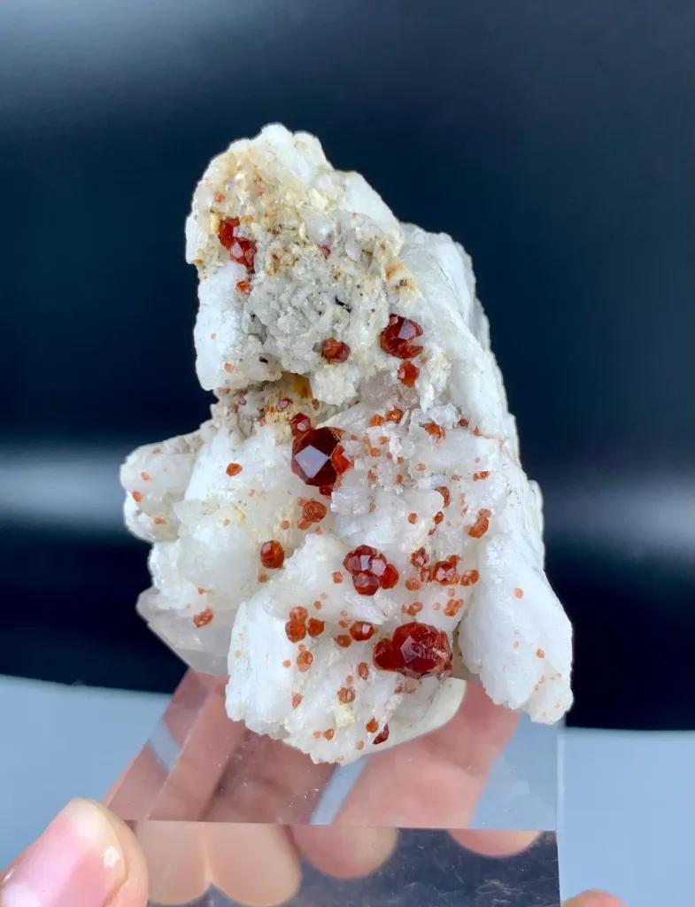Red Spessartine Garner Crystal cluster on Matrix from Pakistan - image 8
