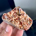 Red Spessartine Garnet cluster Combine smoky Quartz on Matrix from China - image 4