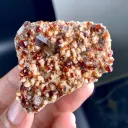 Red Spessartine Garnet cluster Combine smoky Quartz on Matrix from China - image 8