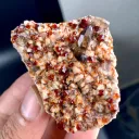 Red Spessartine Garnet cluster Combine smoky Quartz on Matrix from China - image 5