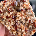 Red Spessartine Garnet cluster Combine smoky Quartz on Matrix from China - image 7