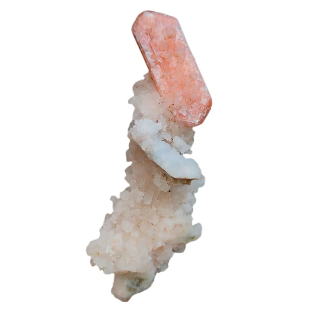 Red Stilbite on Prehnite matrix