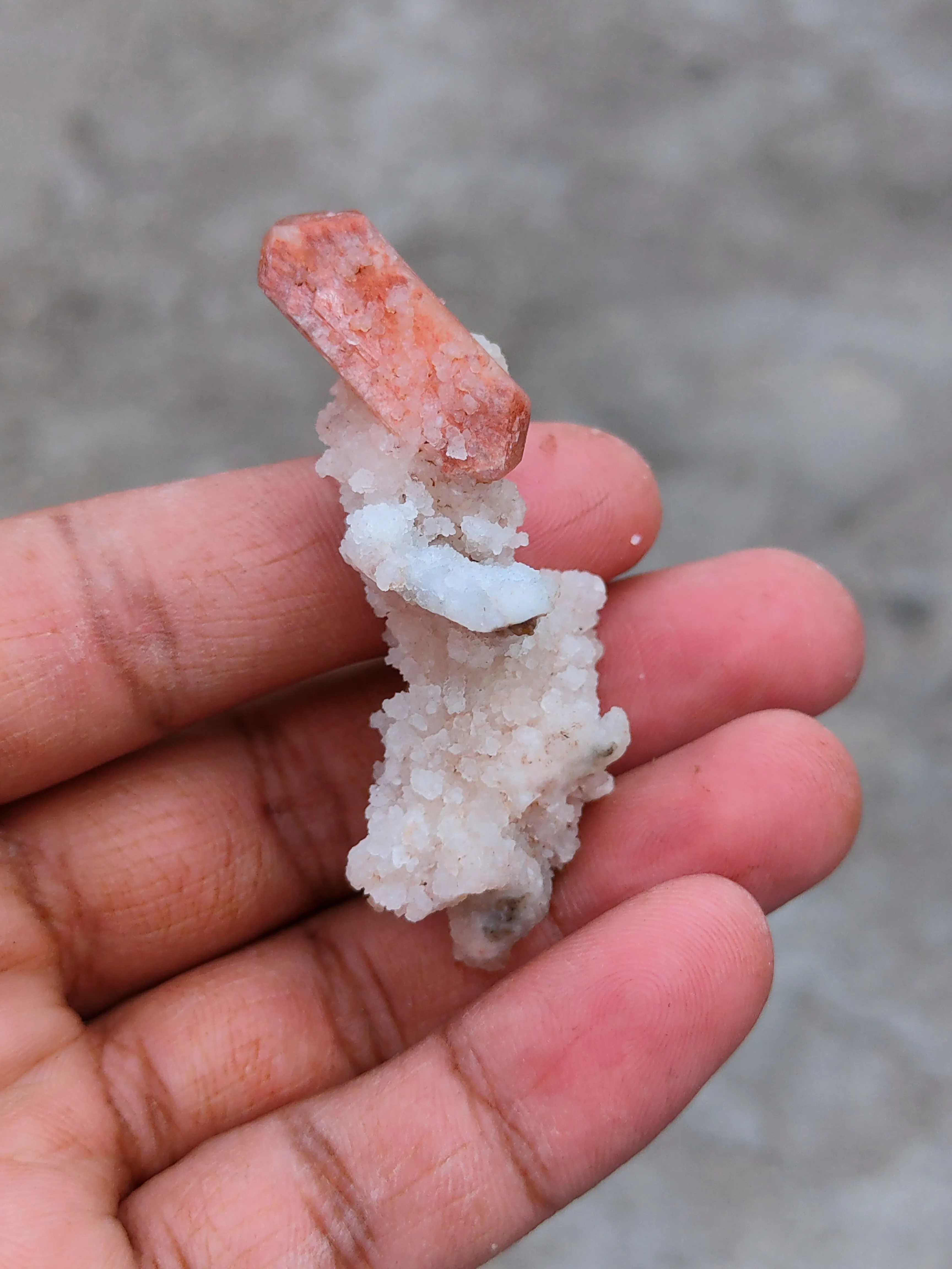 Red Stilbite on Prehnite matrix - image 4