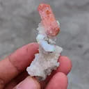 Red Stilbite on Prehnite matrix - image 2