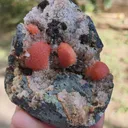 Red Thomsonite balls on Heulandite Matrix From India - image 6