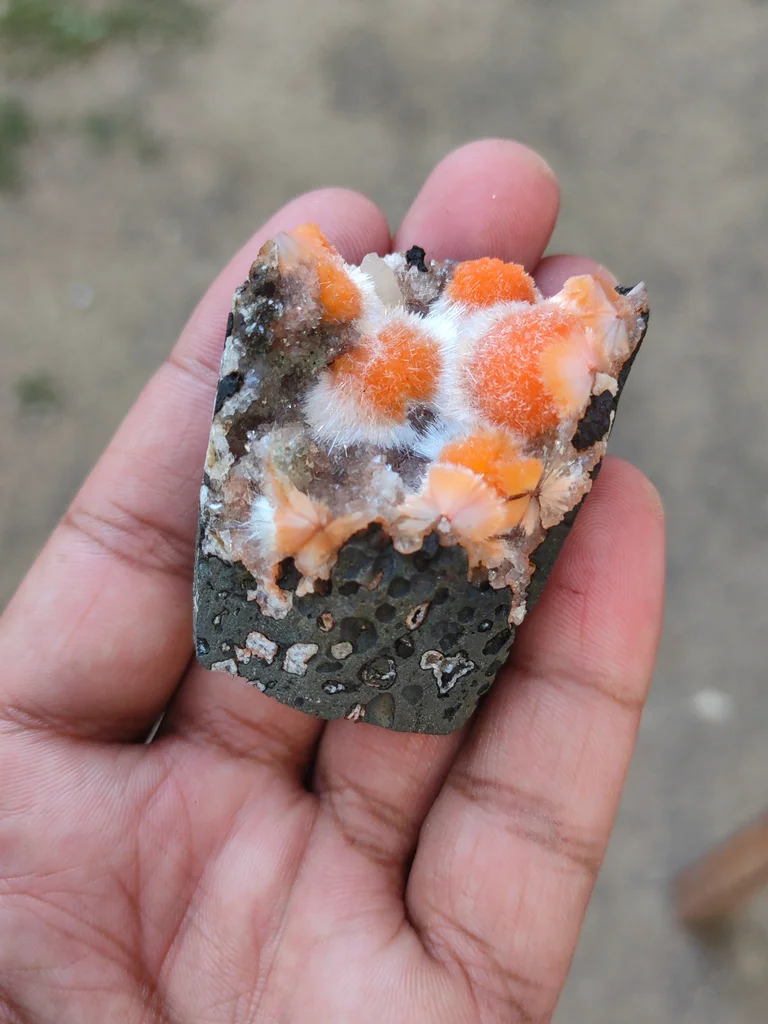 Red Thomsonite balls on Heulandite Matrix From India - image 9