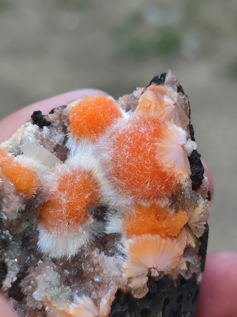 Red Thomsonite balls on Heulandite Matrix From India - image 5