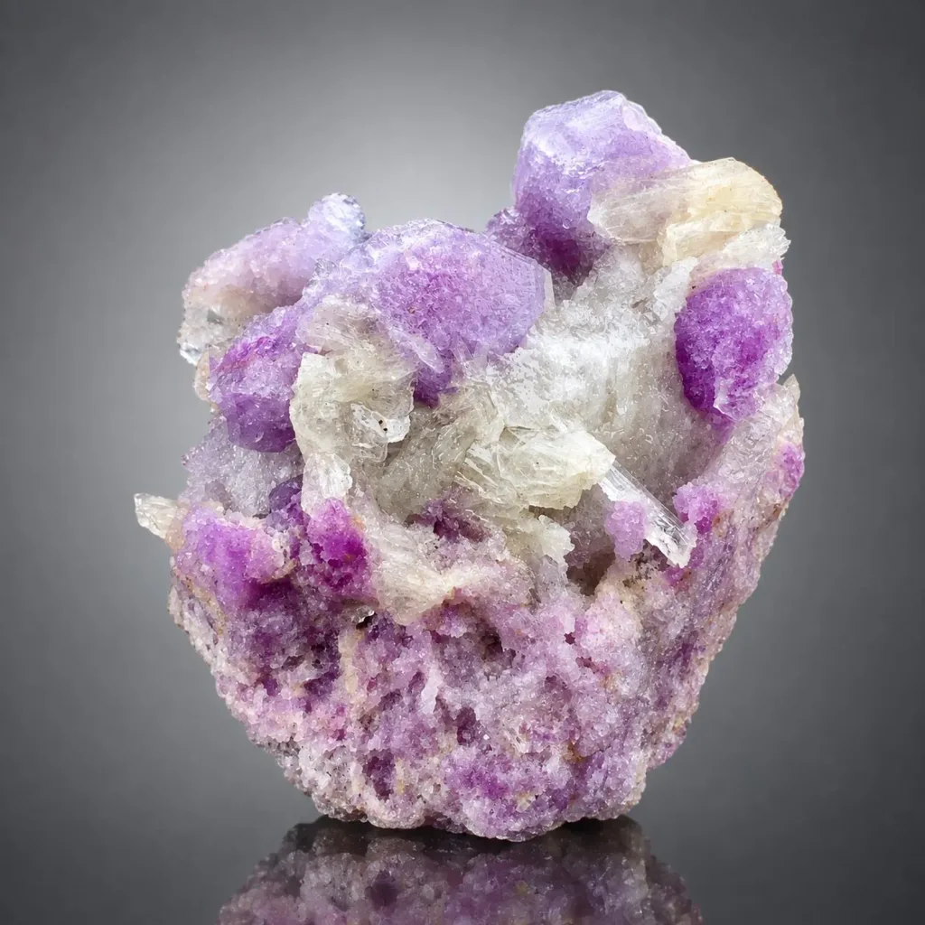 Rera Purple Flurescent Hackmanite with albite Mineral Specimen Afghanistan image