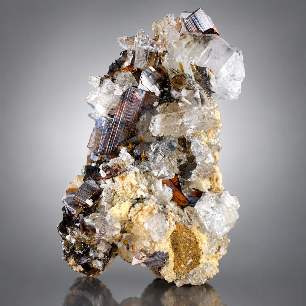 Rera Red Brookite Quartz Crystals Culster, 70g Natural Brookite Specimen from Pakistan image