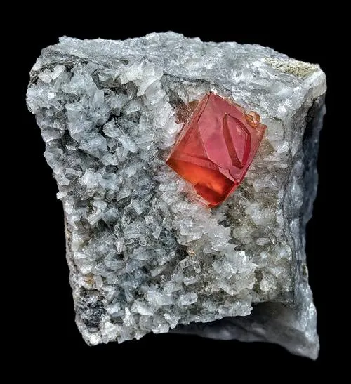 Rhodochrosite, Albite image