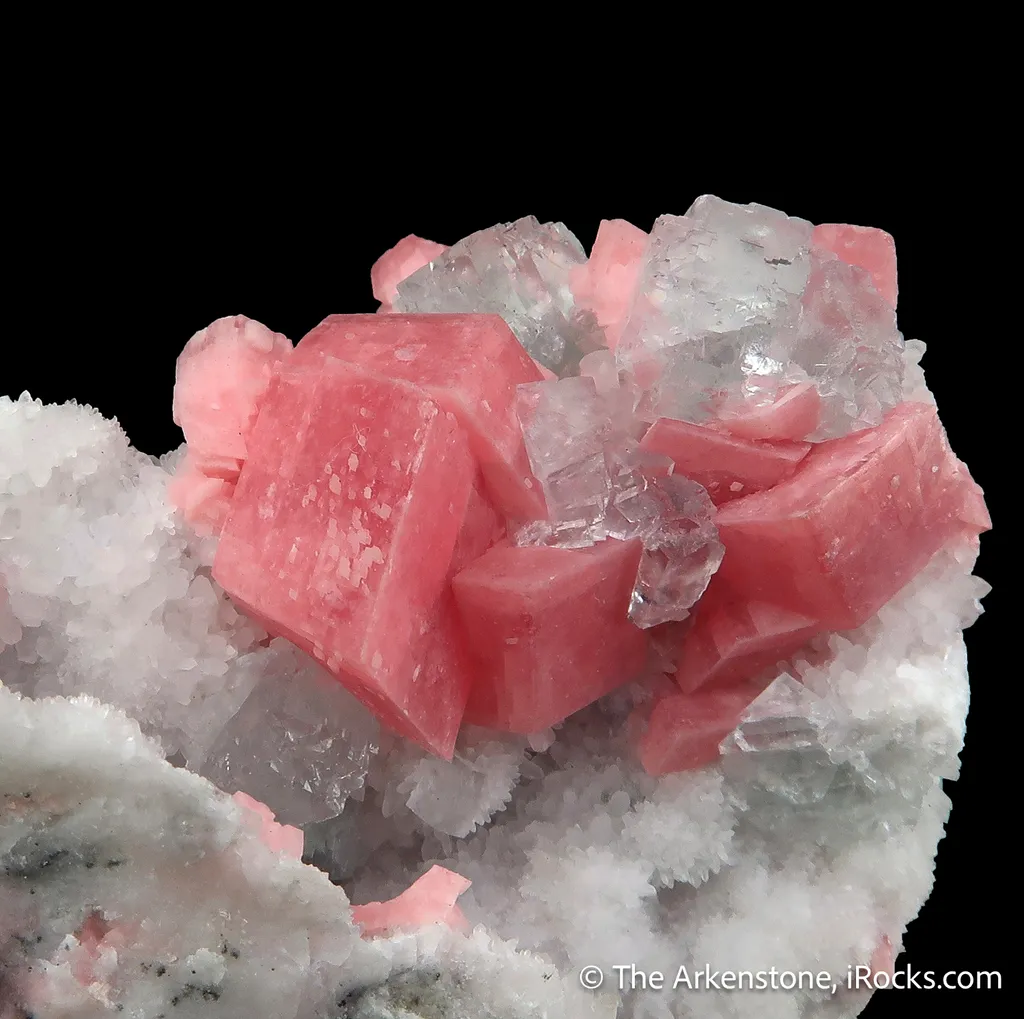 Rhodochrosite and Fluorite on Quartz - image 3