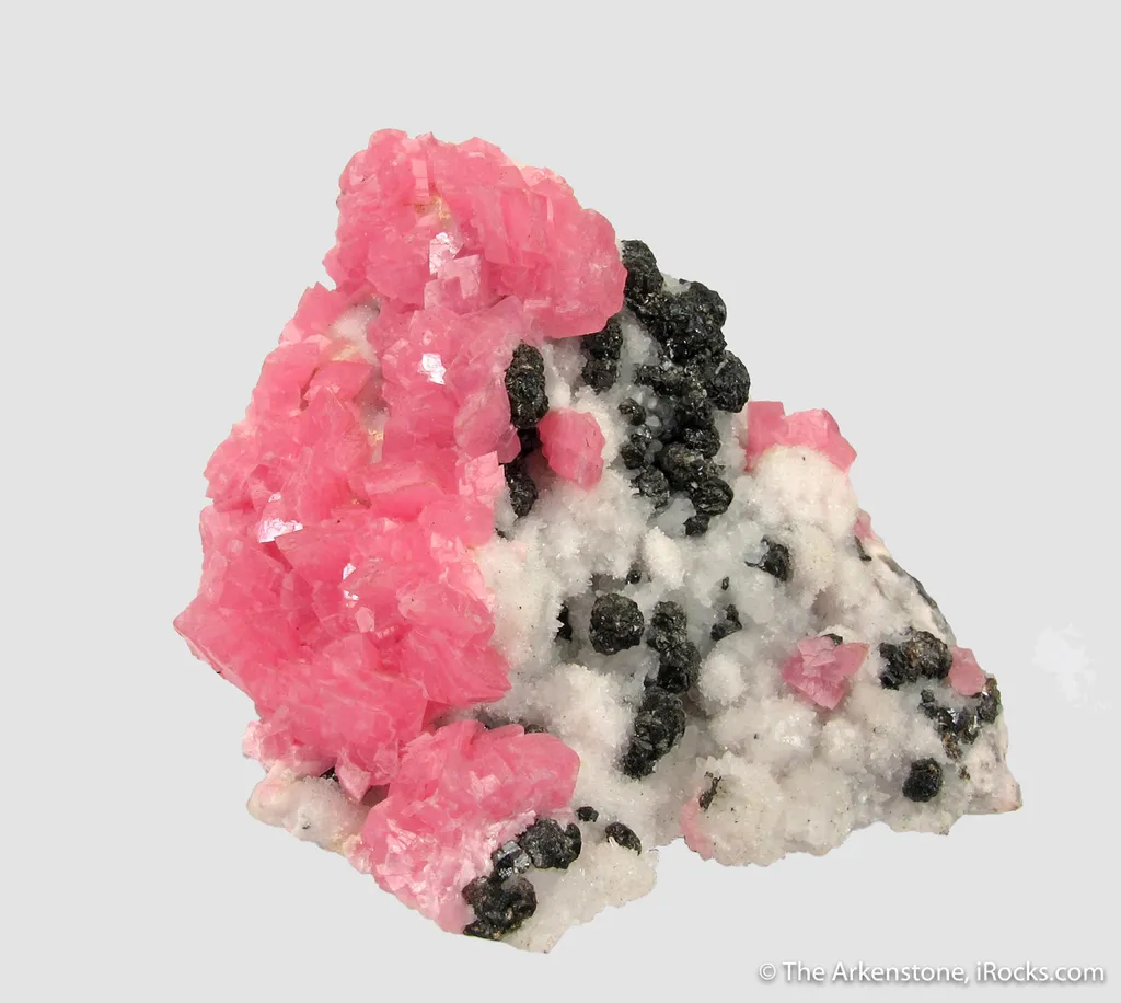 Rhodochrosite and Sphalerite on Quartz image