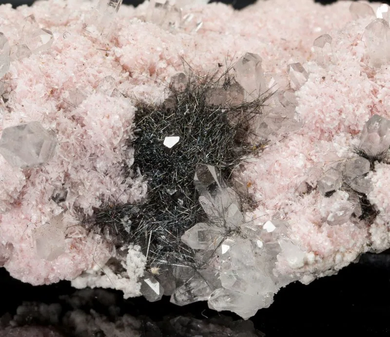 Rhodochrosite, Boulangerite & Quartz (W. S. Logan Rhodo Collection) - image 2