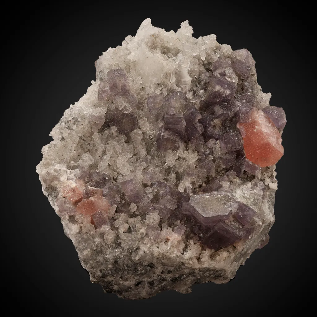 Rhodochrosite, Fluorapatite image