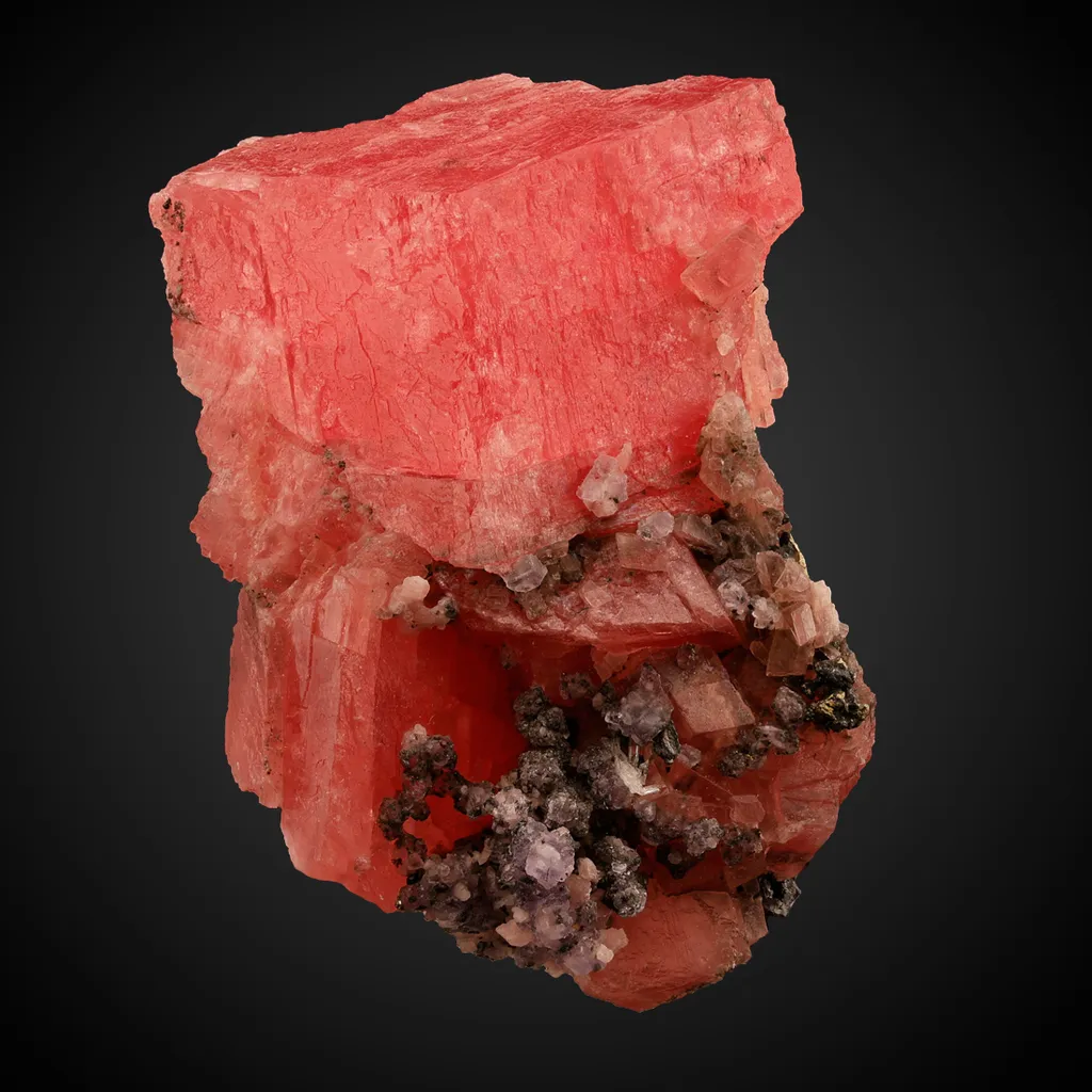 Rhodochrosite, Fluorite image