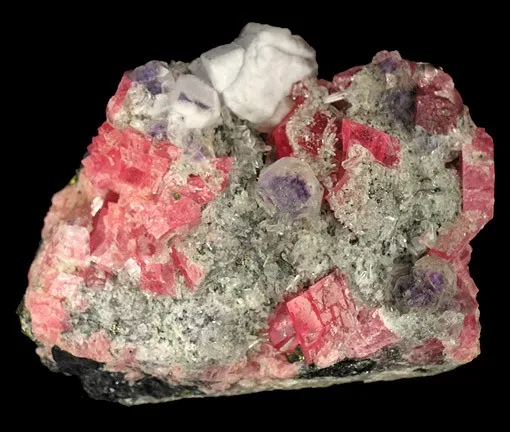 Rhodochrosite, Fluorite image