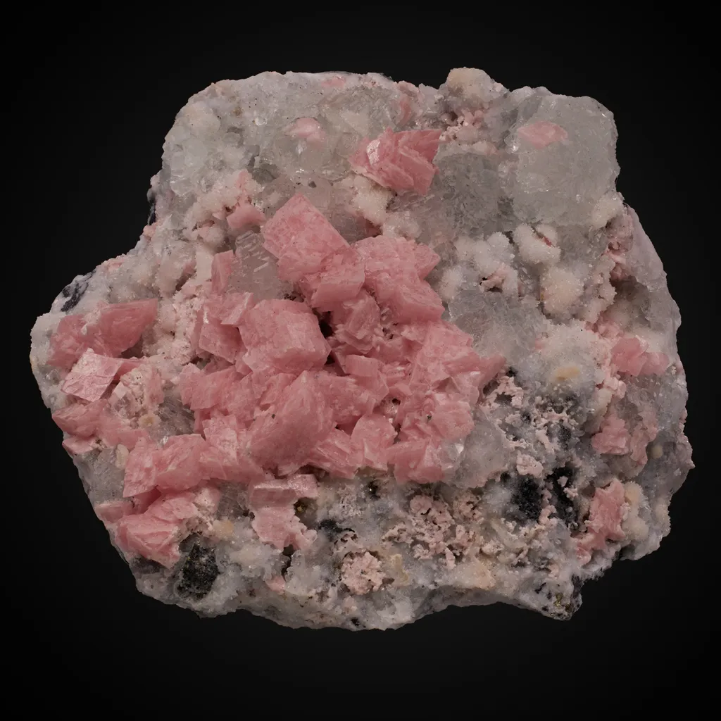 Rhodochrosite, Fluorite image