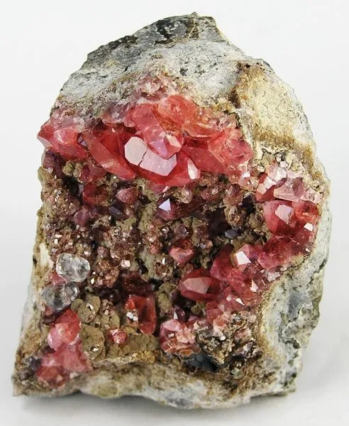 Rhodochrosite, Fluorite image