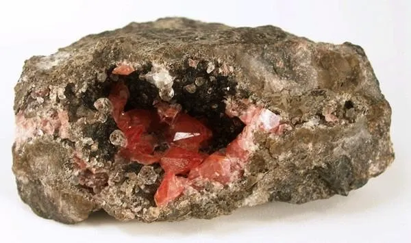 Rhodochrosite, Fluorite image