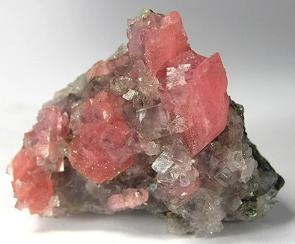 Rhodochrosite, Fluorite image