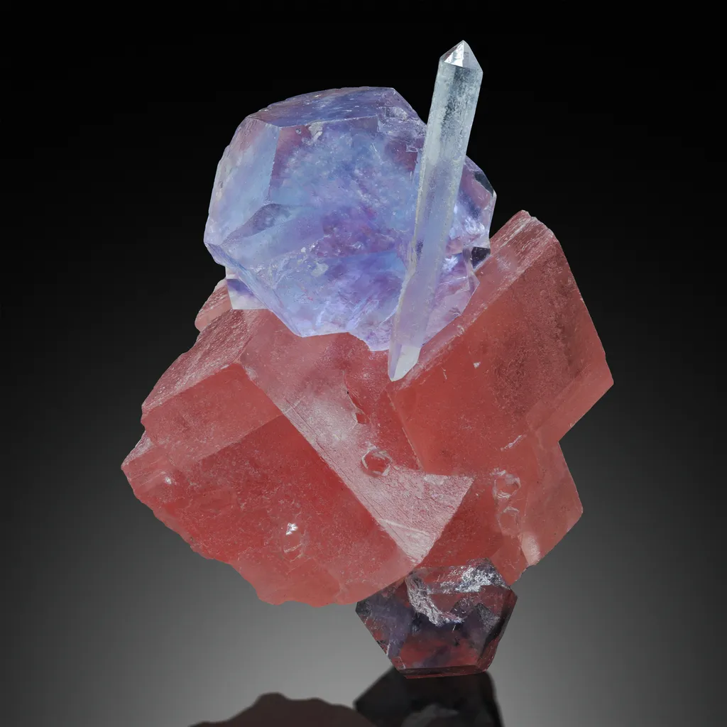 Rhodochrosite & Fluorite and Quartz image