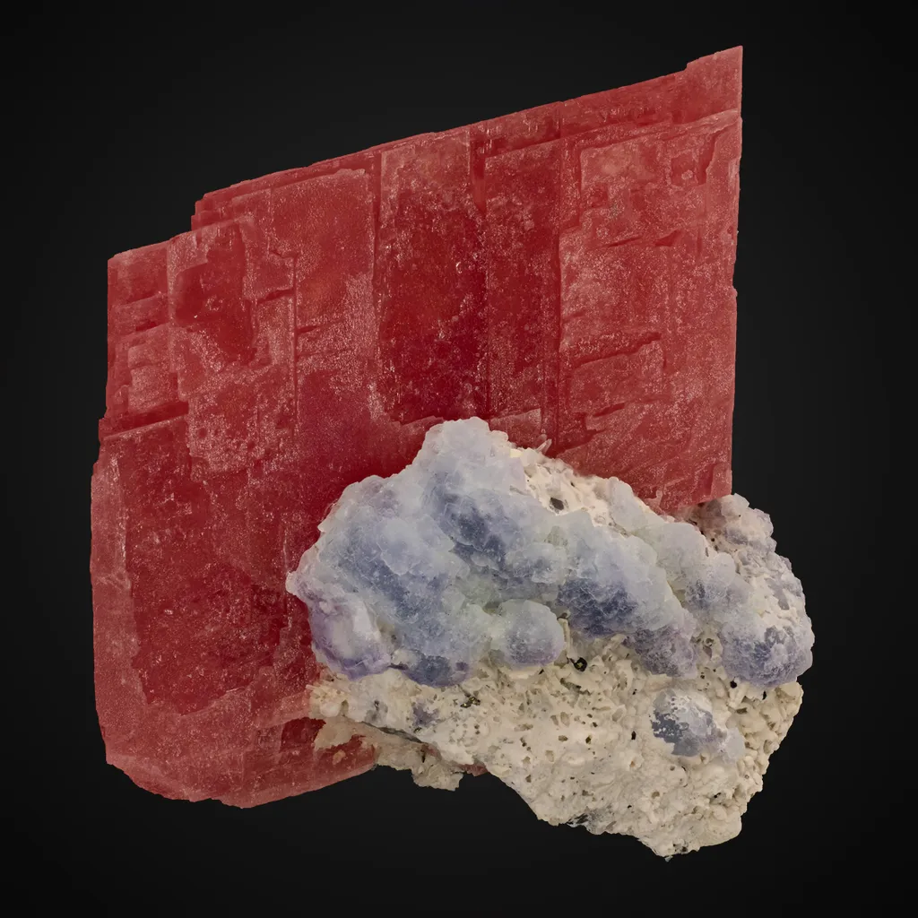 Rhodochrosite, Fluorite image