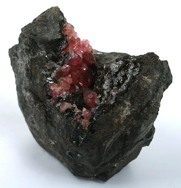 Rhodochrosite, Fluorite image