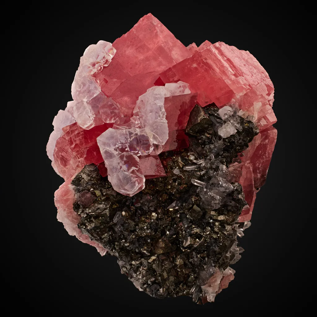 Rhodochrosite, Fluorite image