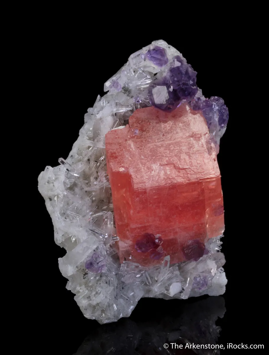 Rhodochrosite, Fluorite on Quartz - image 6