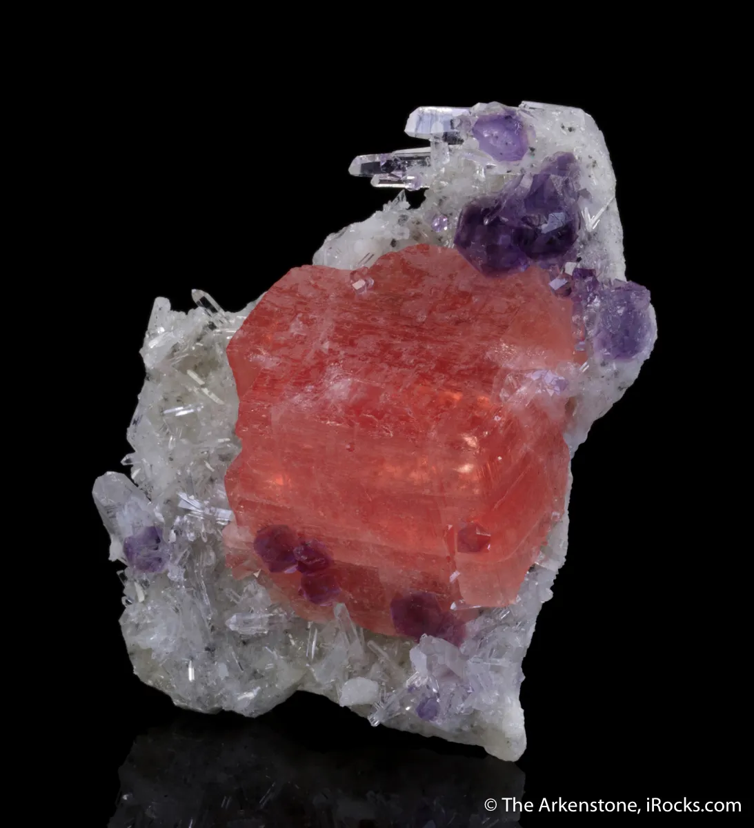 Rhodochrosite, Fluorite on Quartz - image 4