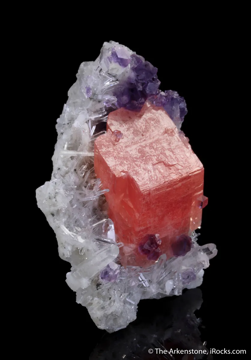 Rhodochrosite, Fluorite on Quartz - image 7