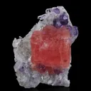 Rhodochrosite, Fluorite on Quartz - image 5