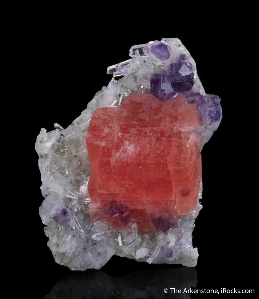 Rhodochrosite, Fluorite on Quartz - image 5