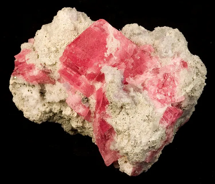 Rhodochrosite, Fluorite, Quartz image