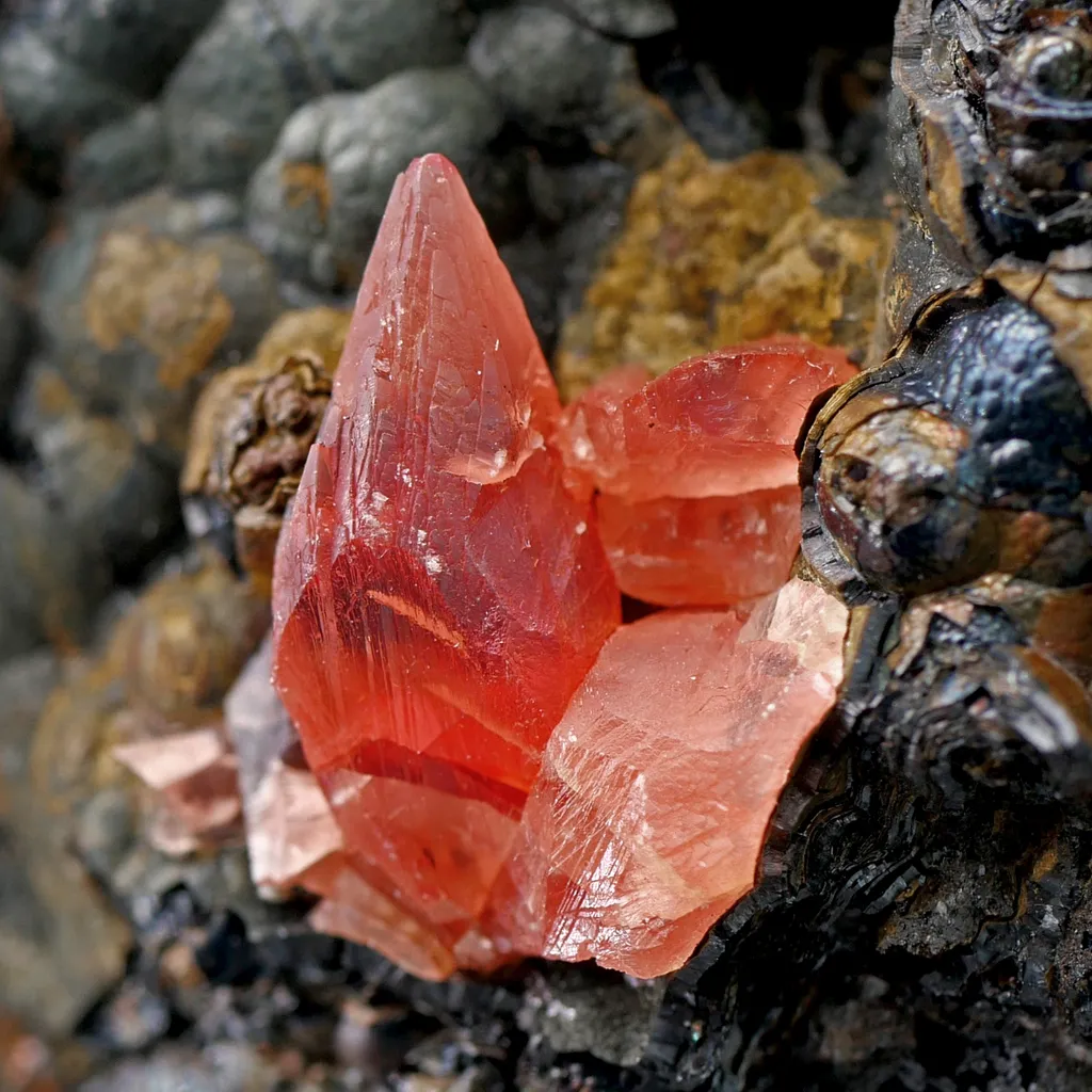 Rhodochrosite from Grube Wolf, Herdorf, siegerland, Germany - image 2