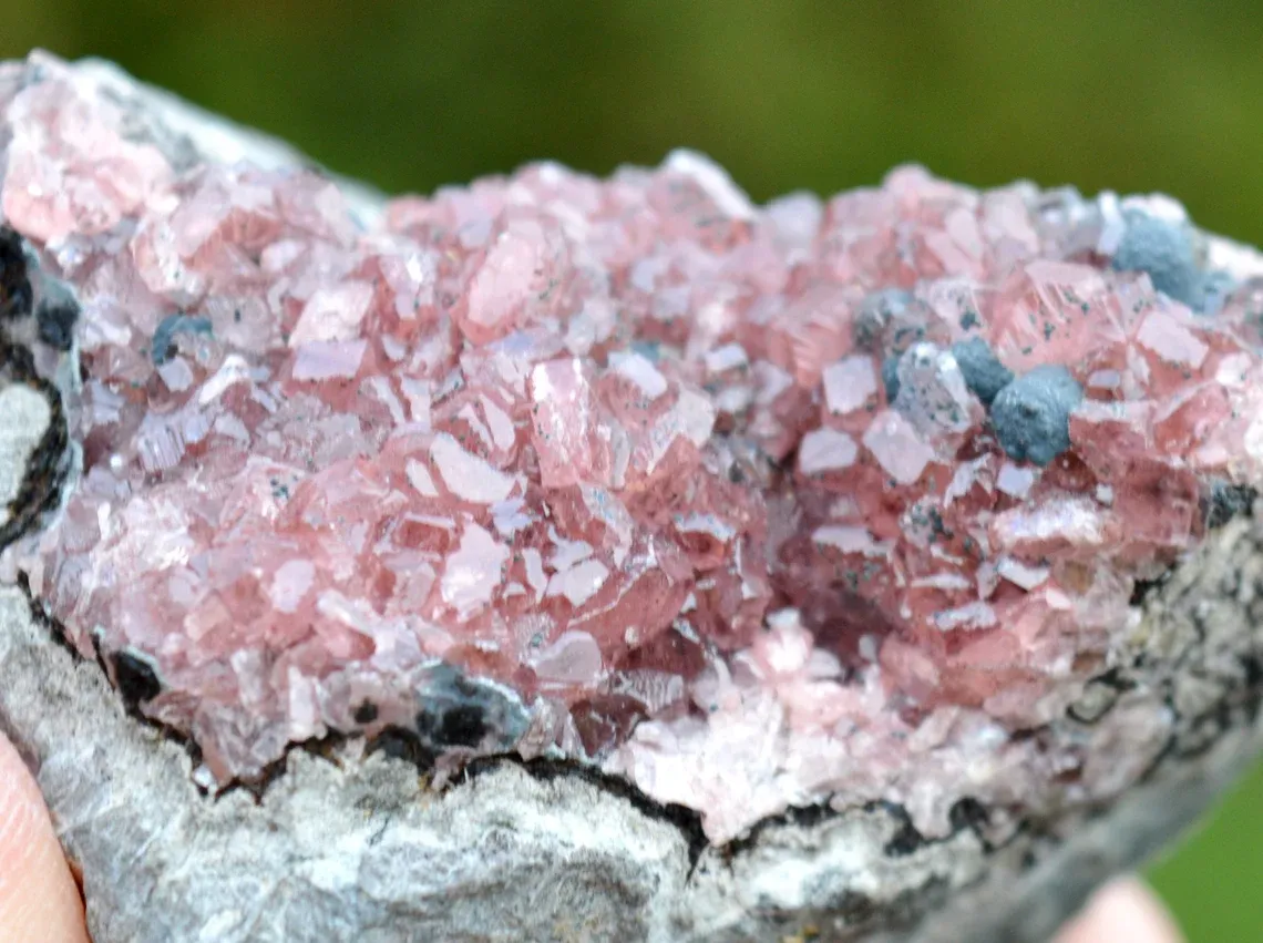 Rhodochrosite & Goethite 372 grams - Uchucchacua Mine, Oyon Province, Lima, Peru - image 5