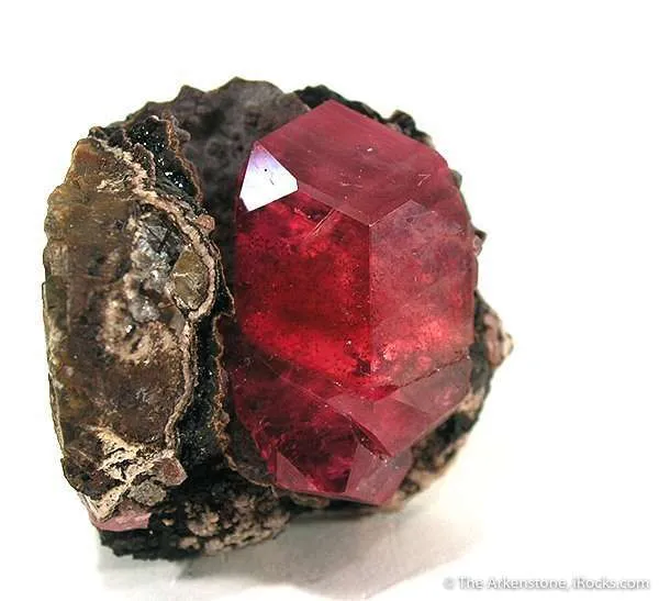 Rhodochrosite on Black Geothite image